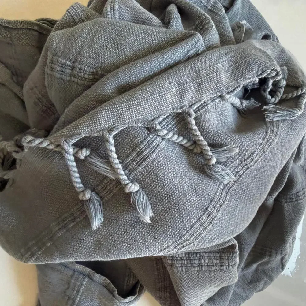 Denim turkish towel throw